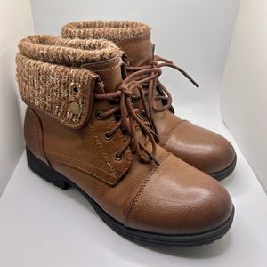 brown leather winter boots